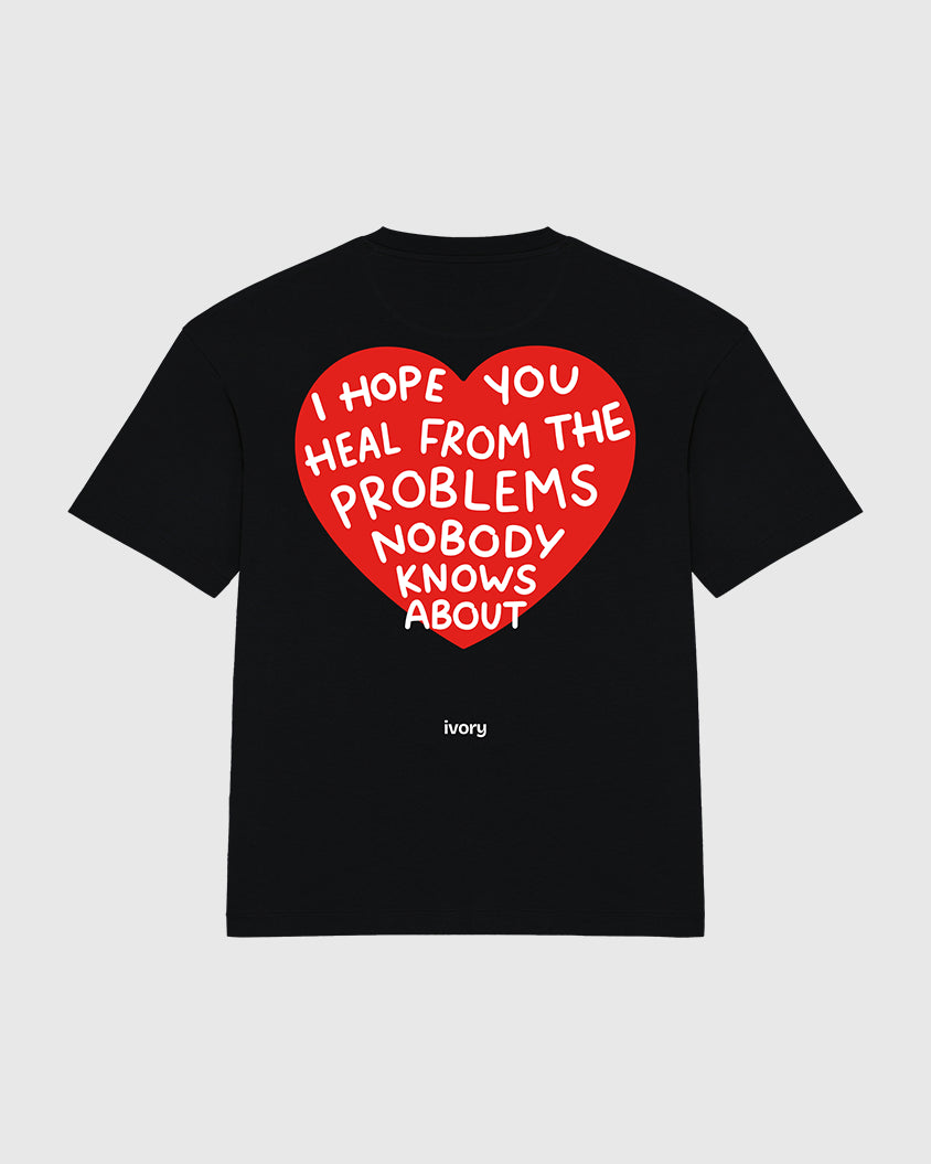 I HOPE YOU HEAL TEE BLACK RED