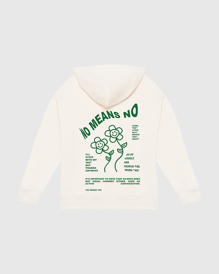 NO MEANS NO HOODIE RAW GREEN