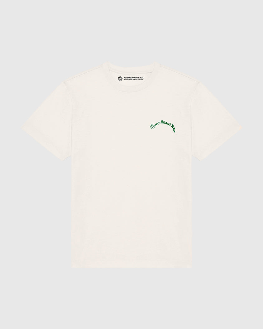 NO MEANS NO TEE RAW GREEN