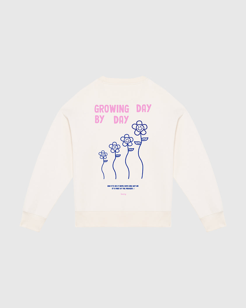 GROWING DAY BY DAY SWEAT RAW PINK