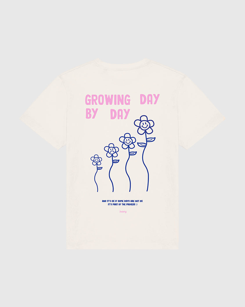 GROWING DAY BY DAY TEE RAW PINK