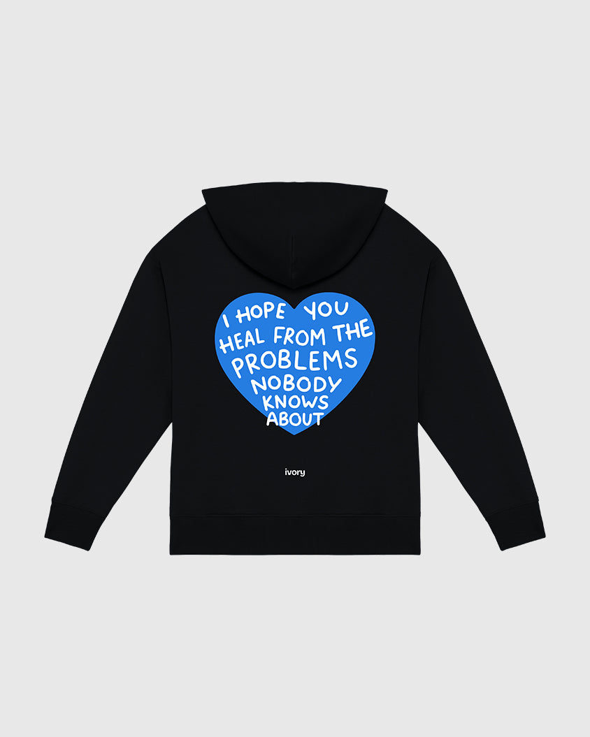 I HOPE YOU HEAL HOODIE BLACK BLUE