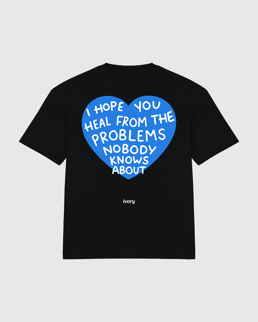 I HOPE YOU HEAL TEE BLACK BLUE