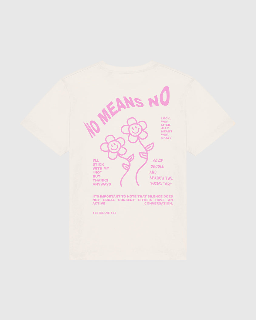 NO MEANS NO TEE RAW PINK