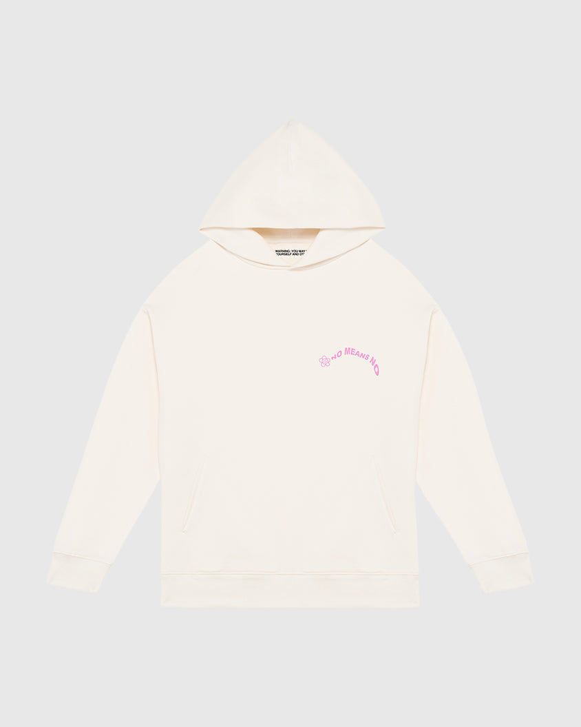 NO MEANS NO HOODIE RAW PINK