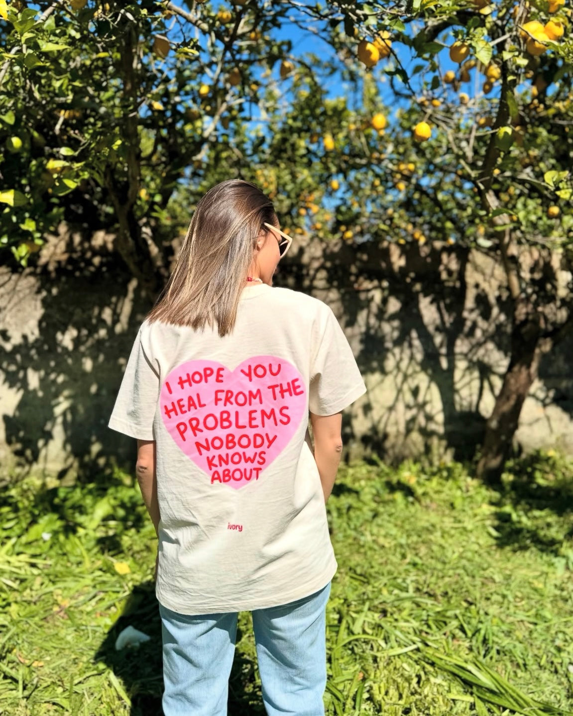 I HOPE YOU HEAL TEE RAW PINK