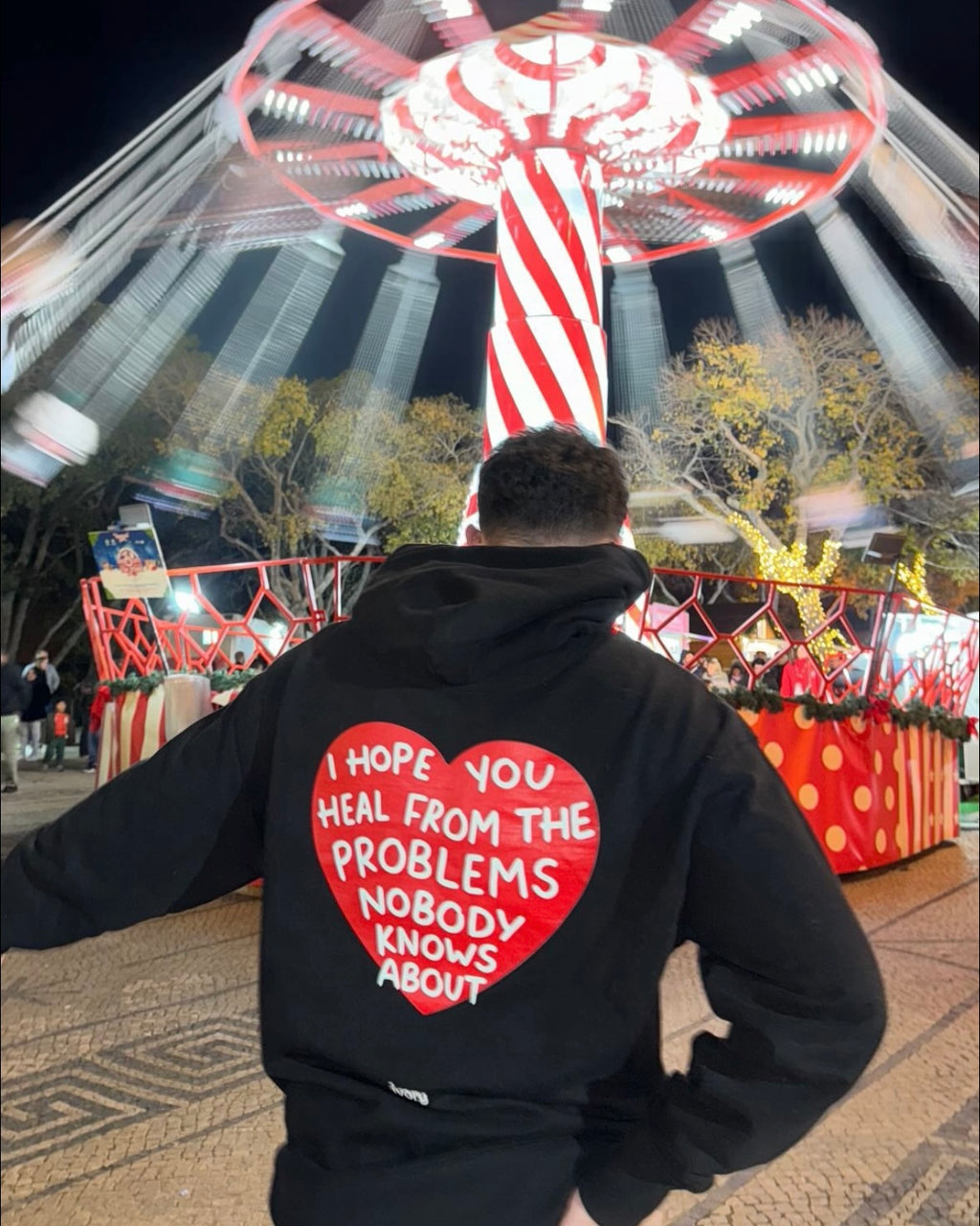 I HOPE YOU HEAL HOODIE BLACK RED