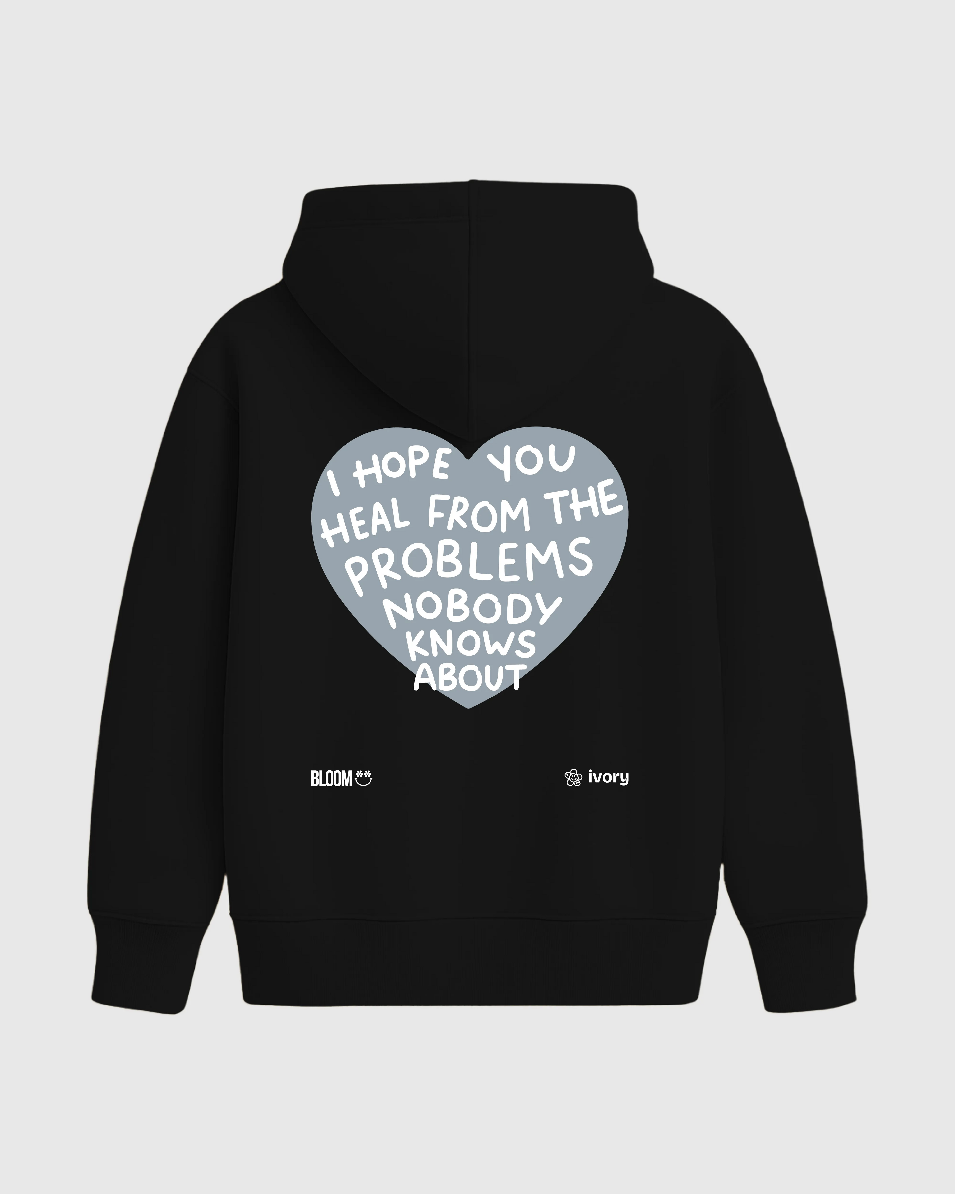 IVORY MEETS BLOOM HOODIE BLACK