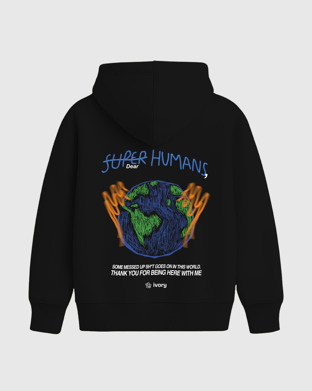 DEAR HUMANS HOODIE BLACK