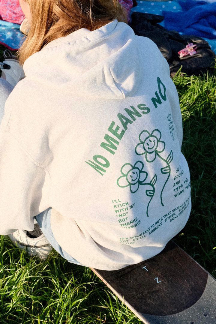 NO MEANS NO HOODIE RAW GREEN