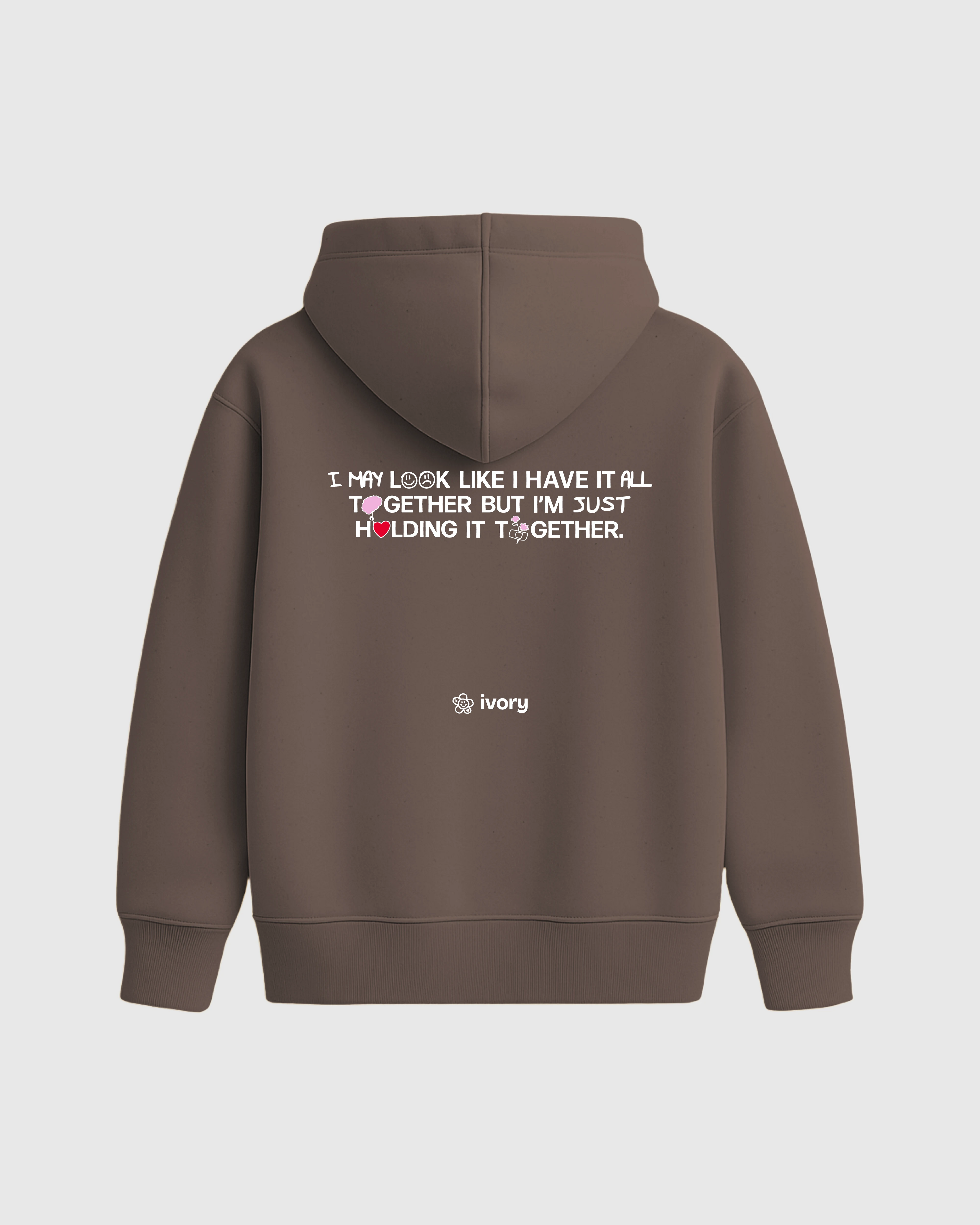 IVORY BY BECS HOLDING HOODIE MOCHA