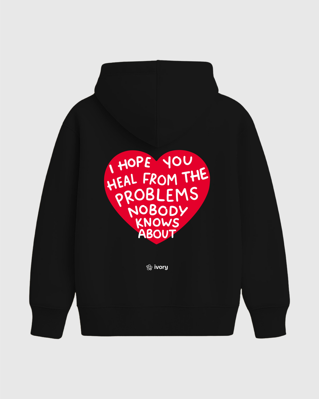 I HOPE YOU HEAL HOODIE BLACK RED