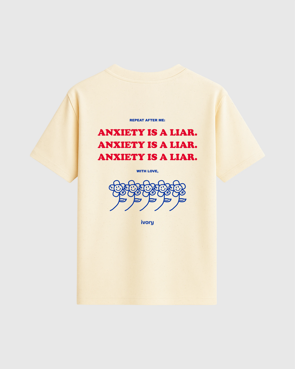 ANXIETY IS A LIAR TEE RAW RED