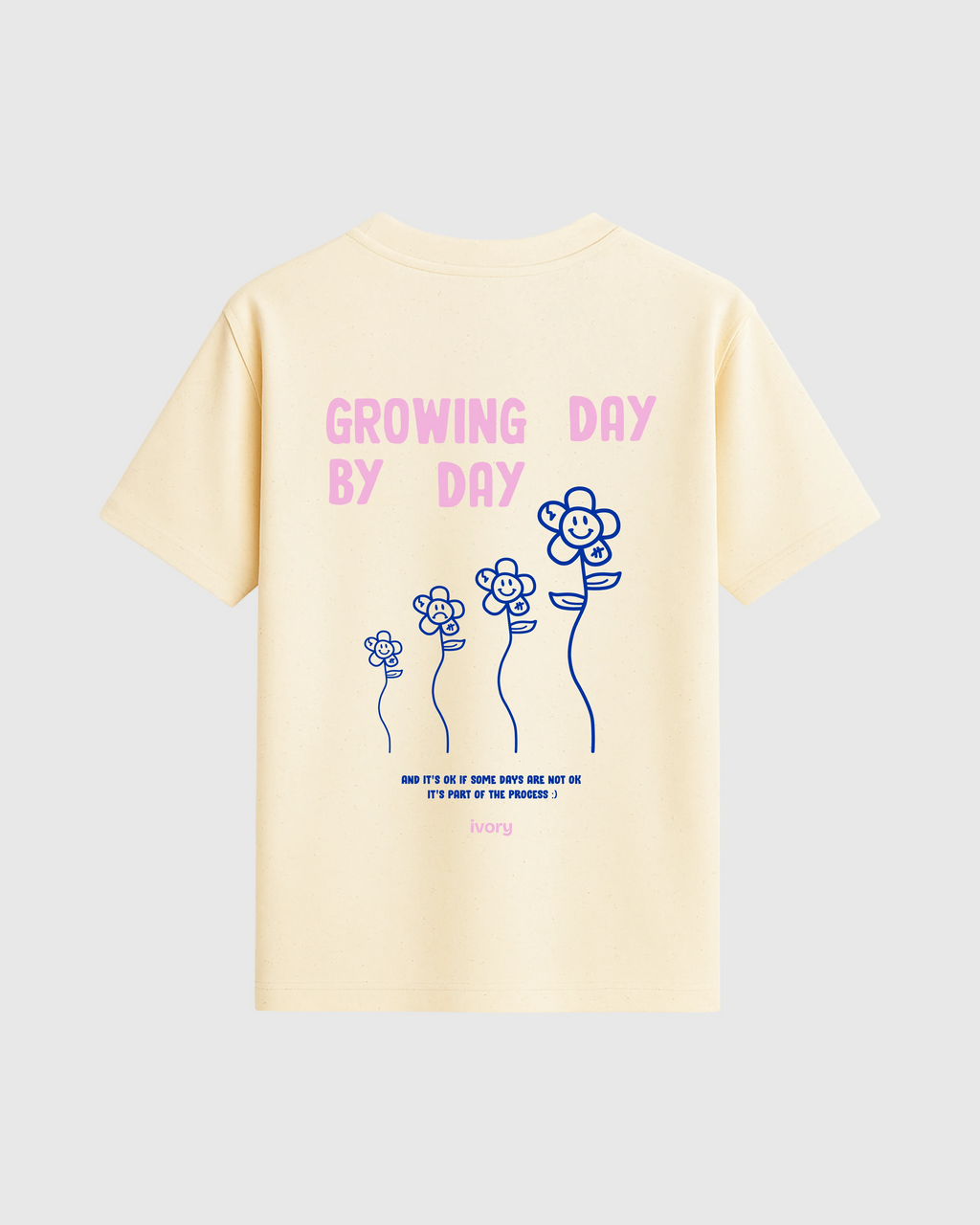 GROWING DAY BY DAY TEE RAW PINK