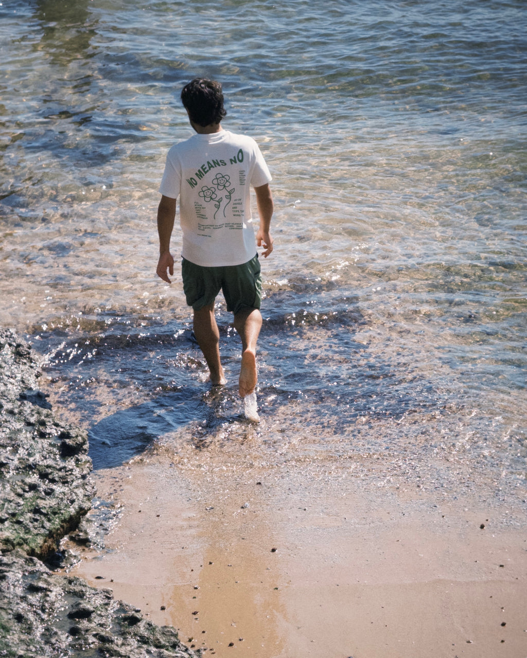 NO MEANS NO TEE RAW GREEN