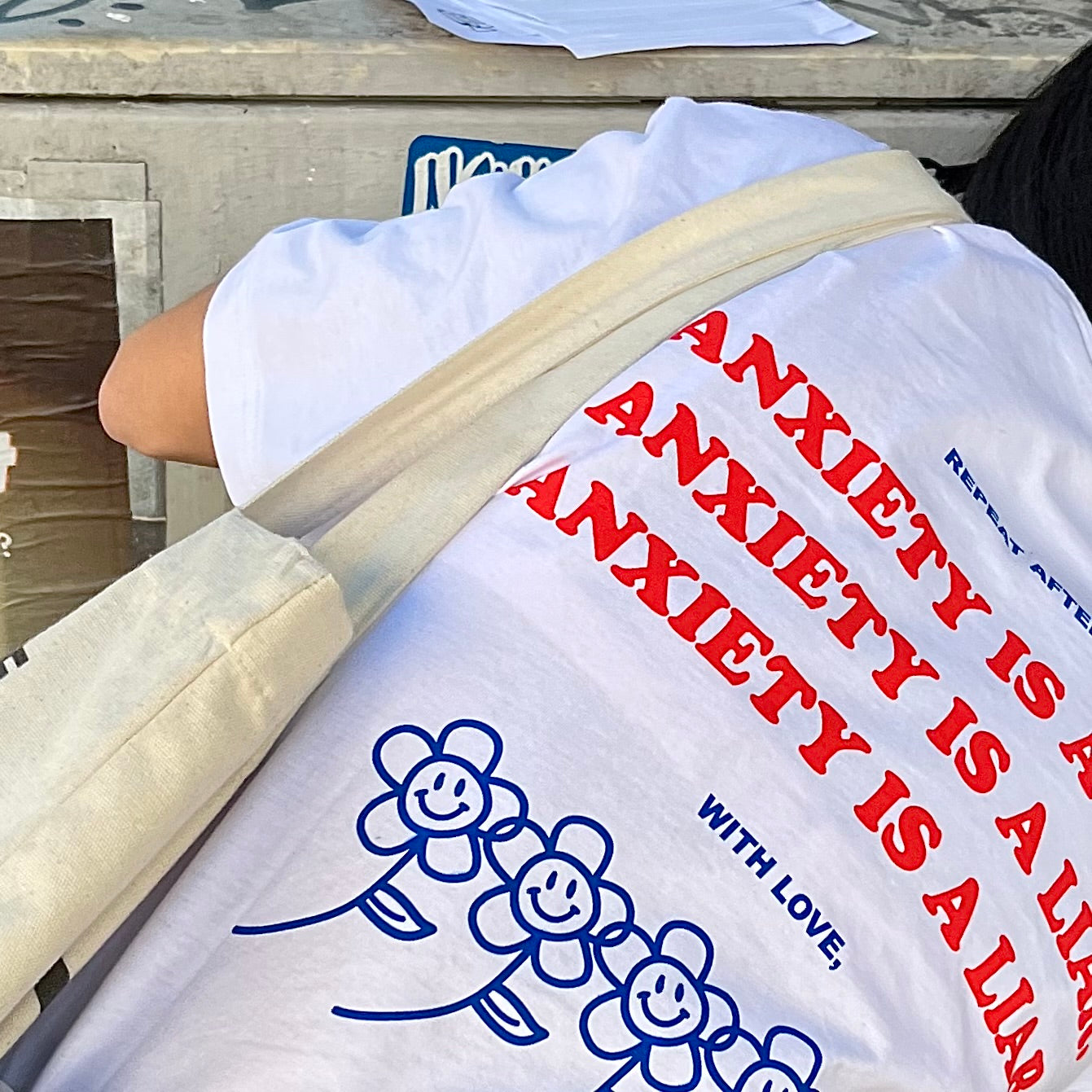ANXIETY IS A LIAR TEE WHITE - IVORY WORLD